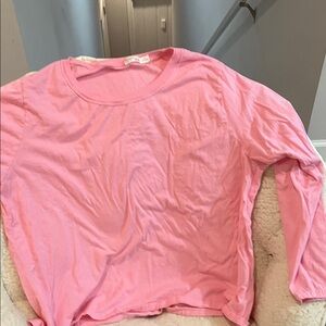 GUC Hanes Original Women’s Pink Long Sleeve Tee Shirt
